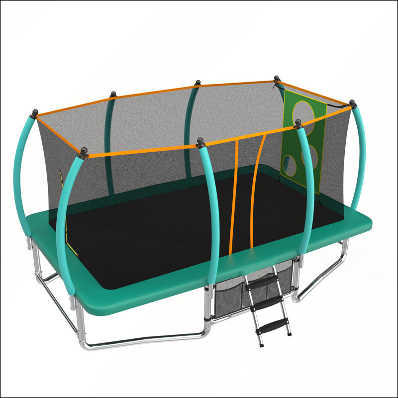 Trampoline rectangulaire 10 x 16 pi pour enfants et adultes, amusement extérieur sécuritaire et durable