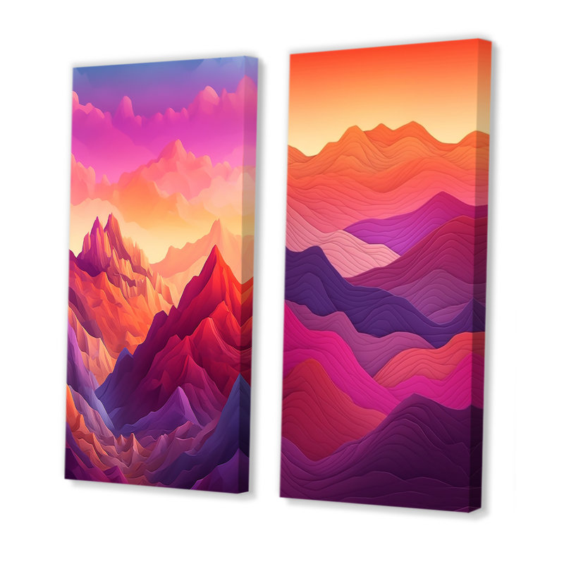 «Majestic Peaks», 2 pièces sur toile, H 40 po x l 40 po, Toile tendue