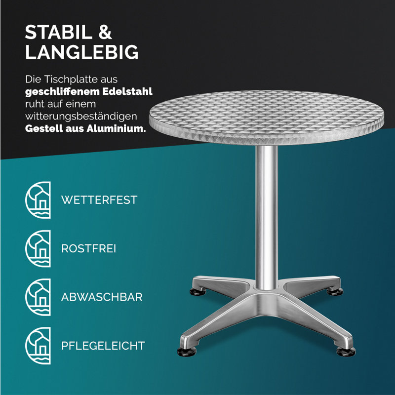 Metal Top Dining Table