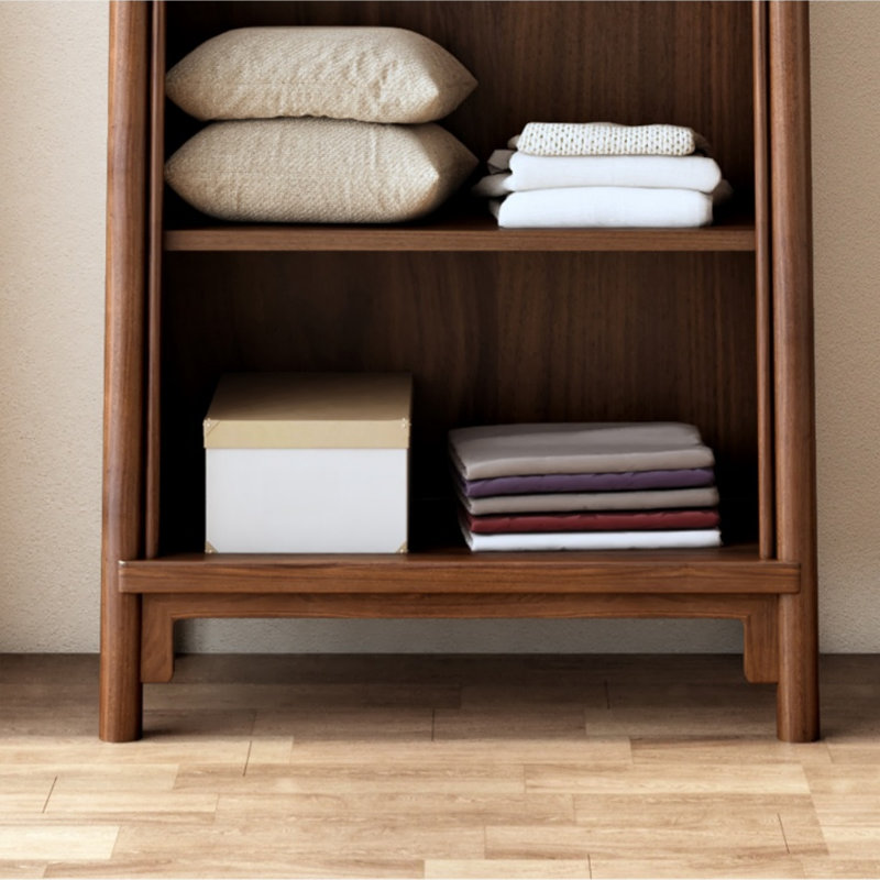 Simple Solid Wood Design Wardrobe, Walnut
