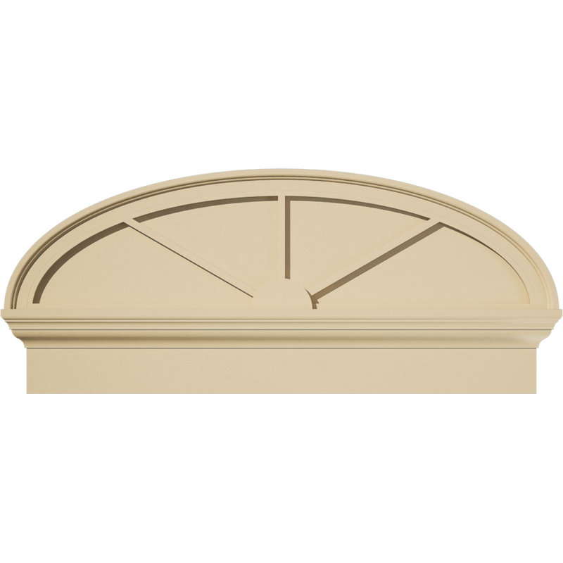 Fronton en uréthane Elliptical Signature, brun clair apprêté, 36 po x 15,875 po x 2,75 po, Combinaison, 3 rayons