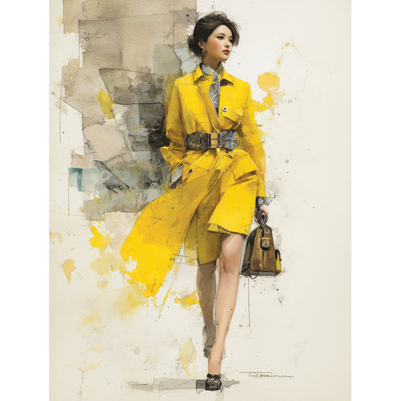 Yellow Elegance Wrapped Canvas Wall Art