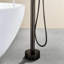 Robinet de baignoire autoportant classique avec douche à main en noir mat-63295275
