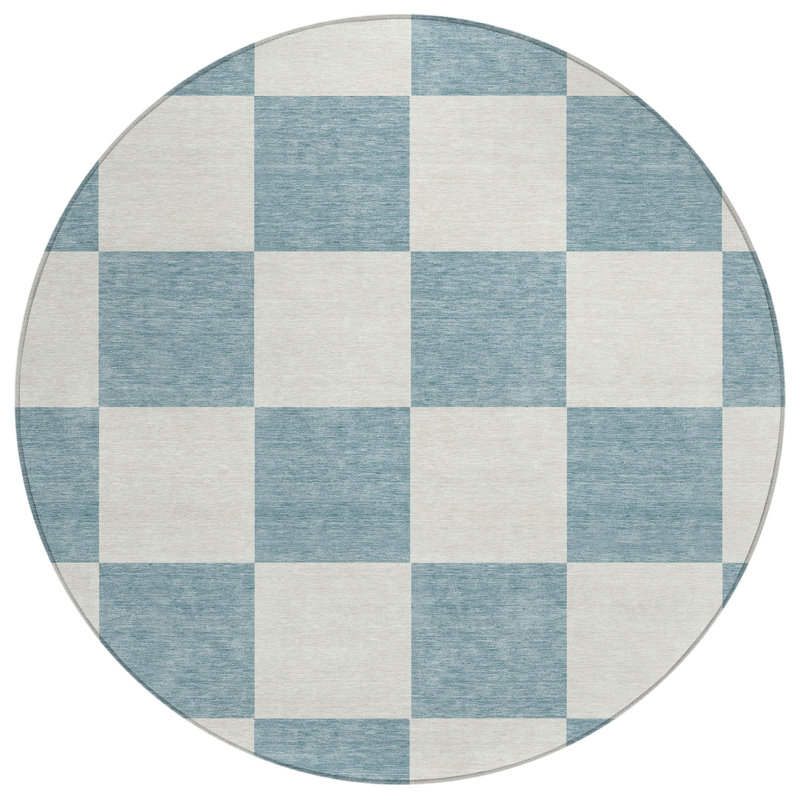 Machine Washable Indoor/Outdoor Chantille ACN2345 Geometric Rug, Round 8'