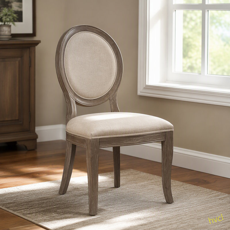 Ensemble de 2 chaises de style transitionnel rustique et d'appoint de salle à manger avec siège rembourré en tissu et cuisine élégante