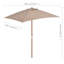 Parasol de patio avec poteau en bois vidaXL 59,1 x 78,7 po taupe-132433452