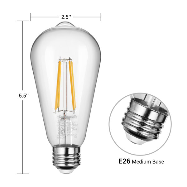 Set di 3 lampade LED E27 ST64 oro con sensore chiaro-scuro 4W 400 lm 2200K