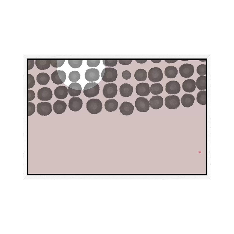 Hidden Moon N° 3 (Behind Clouds) 1 Piece Wall Art on Canvas, 66.04cm H x 101.6cm W x 3.81cm D, White Floater Framed