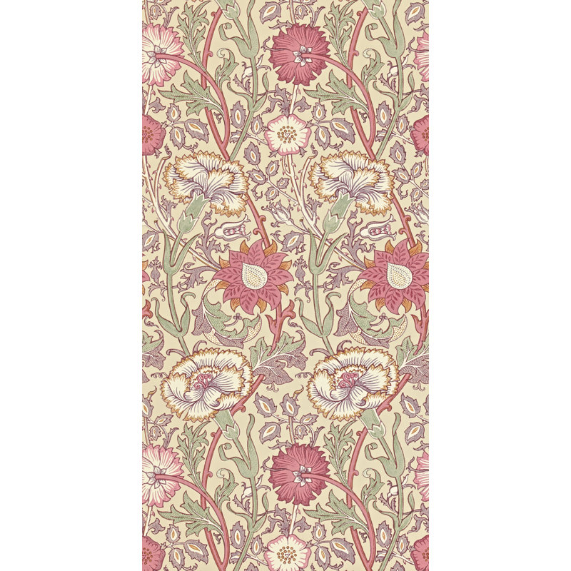Pink & Rose Wallpaper, Manilla/Wine