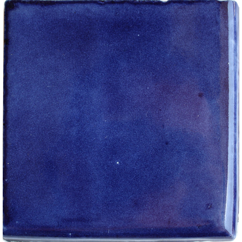 9pcs TalaMex Mexican Clay Talavera Bullnose, 4" W x 4" L, Cobalt Blue