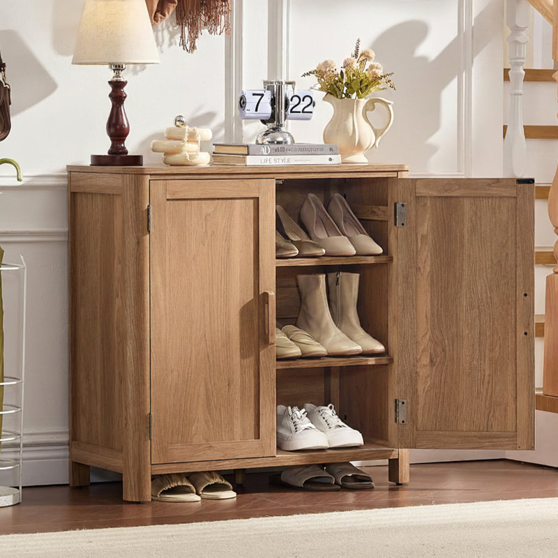 Buffet 31,5 "en forme d'arc - crédence Mid-Century moderne en bois foncé - station de café avec tablettes réglables - console d'angle arrondie