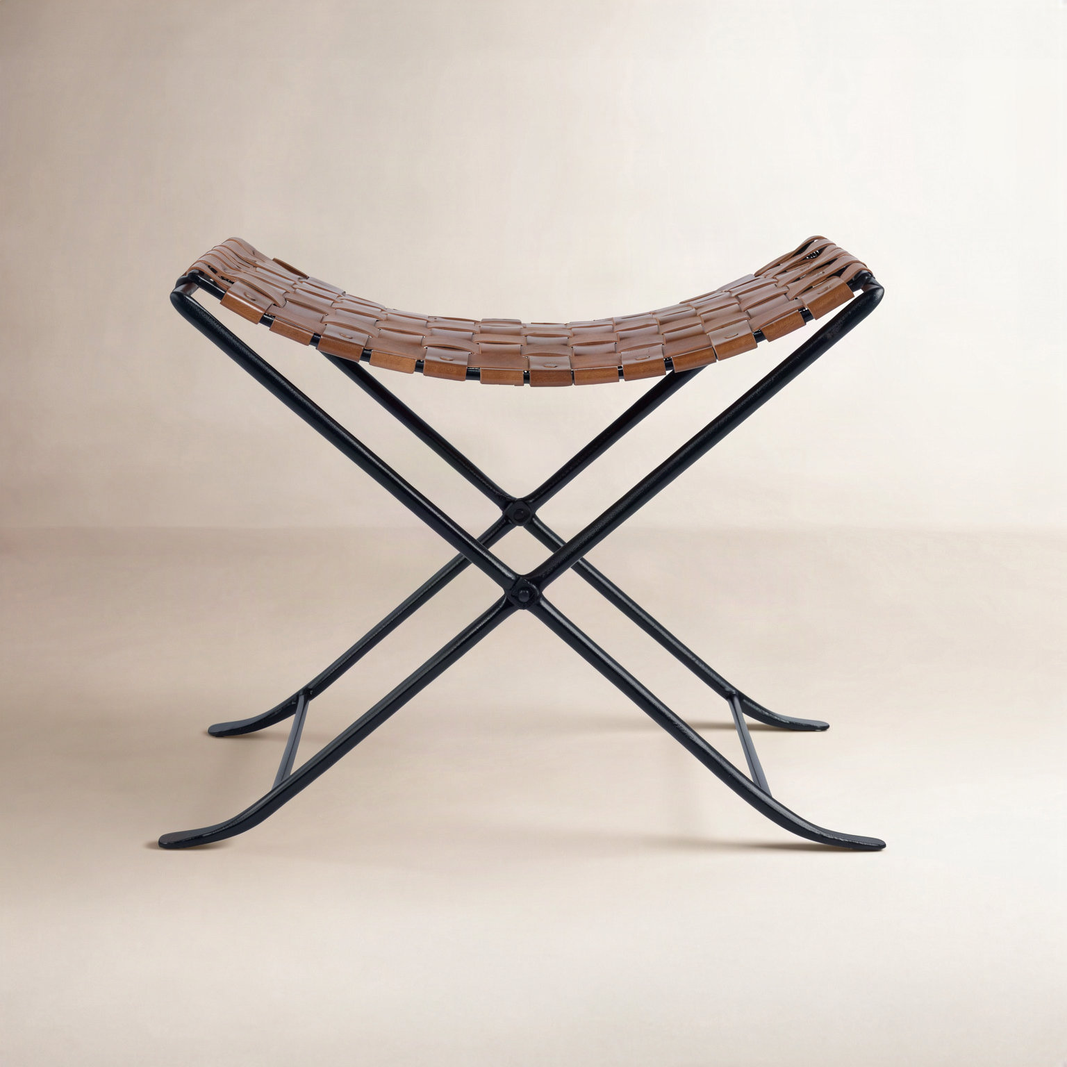 Augusta Genuine Leather Accent Stool