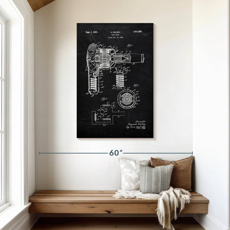Hair Dryer 1931 BW Kynaat, 45" H x 30" W