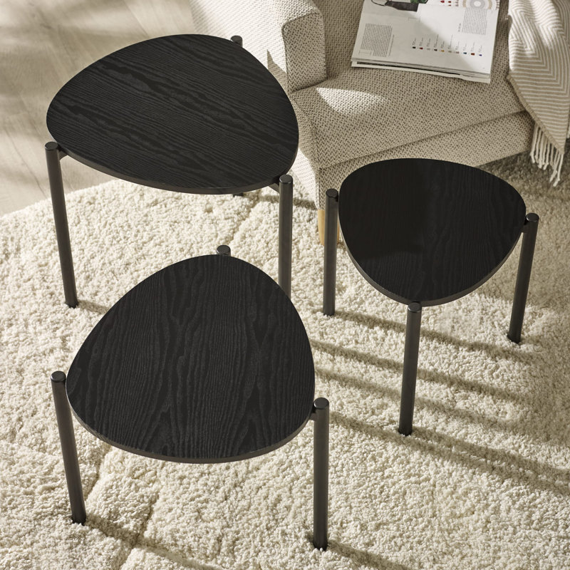 Teardrop Nesting Side Table, Black