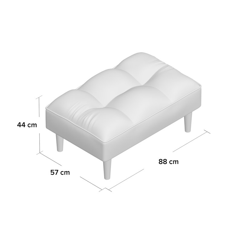 Scarlett 88cm Wide Tufted Rectangle Solid Colour Cocktail Ottoman, Pink