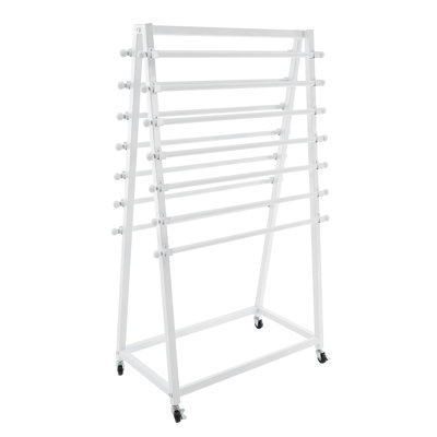 15-Tier Floorstanding Double-Sided Scarf Rack Organizer With 4 Wheels