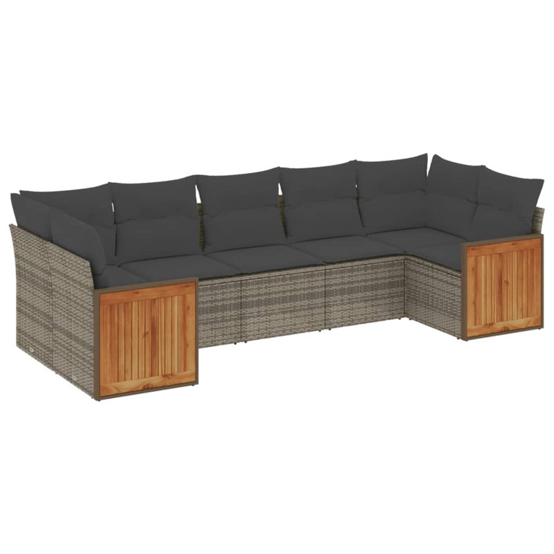 Ensemble de canapé de jardin Vidaxl gris, Gray Cushion/Gray Frame