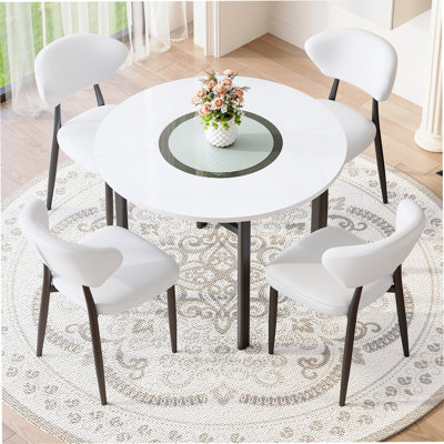 Ensemble de table de salle à manger 5 pièces, table de salle à manger avec 4 chaises