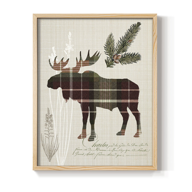 Impression encadrée Woodland Plaid II - bois massif, Naturel, H 30 po x l 24 po