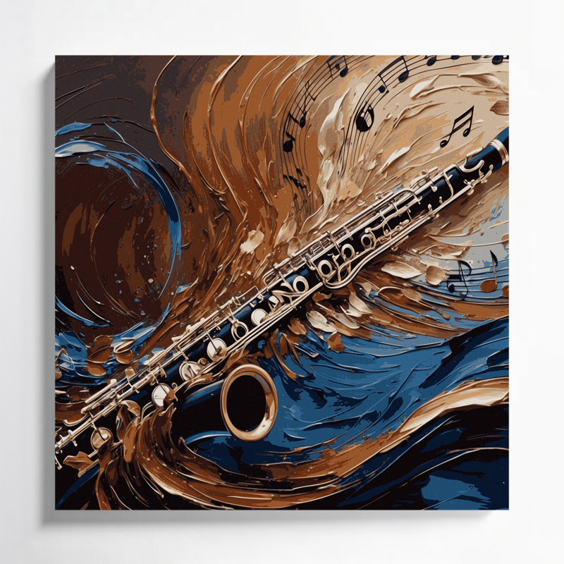 Art musical sur toile noire, H 32 po x l 32 po