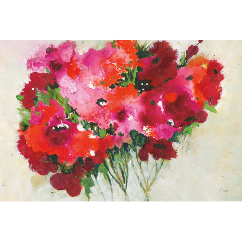 Poppy Garden Crop by Jan Griggs - No Frame Painting on Canvas, 20cm H x 30cm W