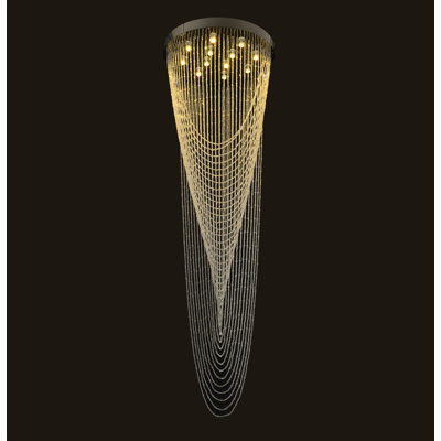 12-Light Chrome Chandelier With Clear Crystal Accents