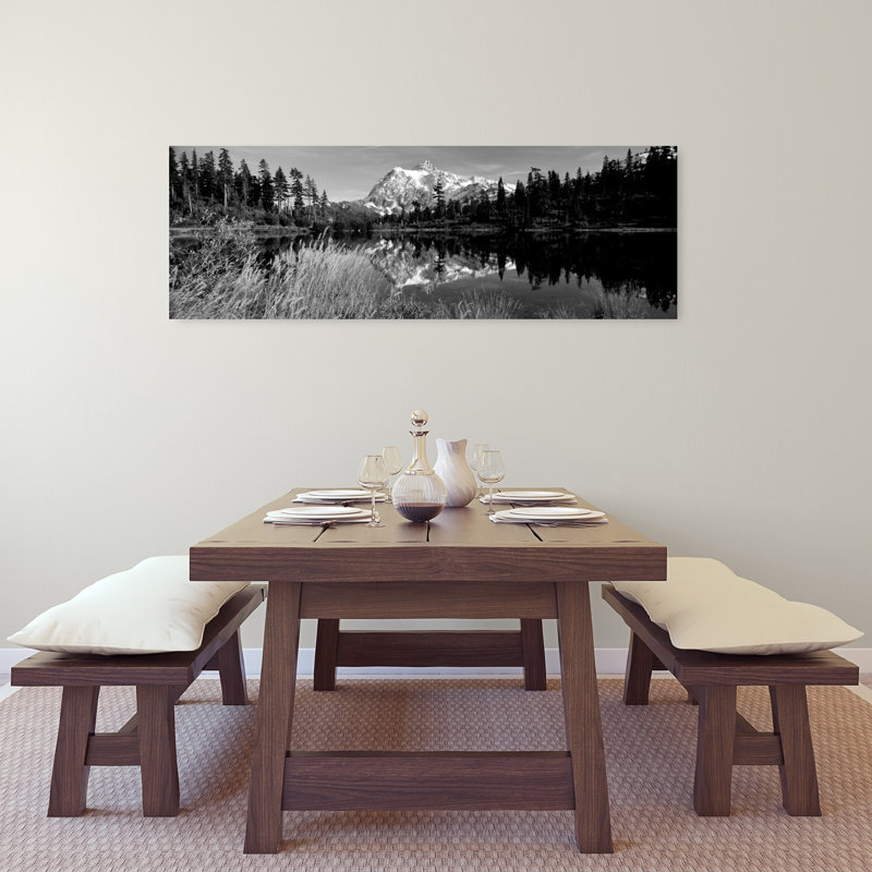 Reflection of mountains in a lake Mt Shuksan Picture Lake North Cascades National Park Washington State USA 1 Piece Wrapped Canvas Panoramic Wall Art