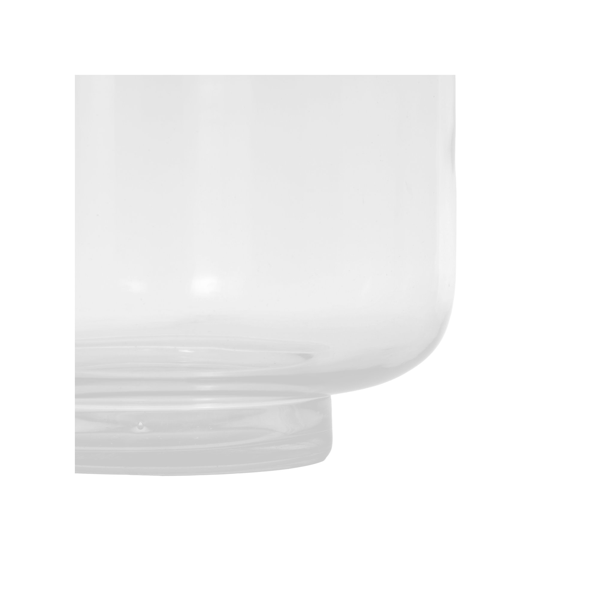 Cole and Grey Glass Wide Clear Room Hurricane Lamp with Elevated Base, Clear, 10" H x 9" W x 9" D