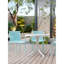 Fauteuils modernes en plastique pour l'intérieur et l'extérieur, ensemble de 4, en polypropylène résistant aux intempéries, dossier à lattes, bleu, légers et peu encombrants. Idéal pour le salon ou la piscine. Matériau : polypropylène. Conception du dossier. Montage facile.