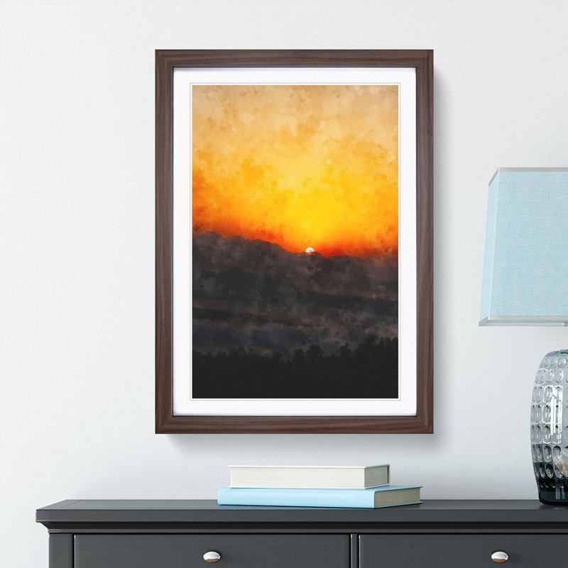 Indian Sunrise - Framed Print, 45cm H x 33cm W x 2cm D, Walnut Framed