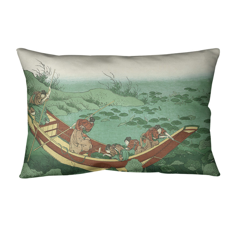 Coussin lombaire en lin lily pad, Vert