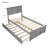 Twin Size Bed With Removable Gray Trundle - Frame Platform Sliding Construction-308060102