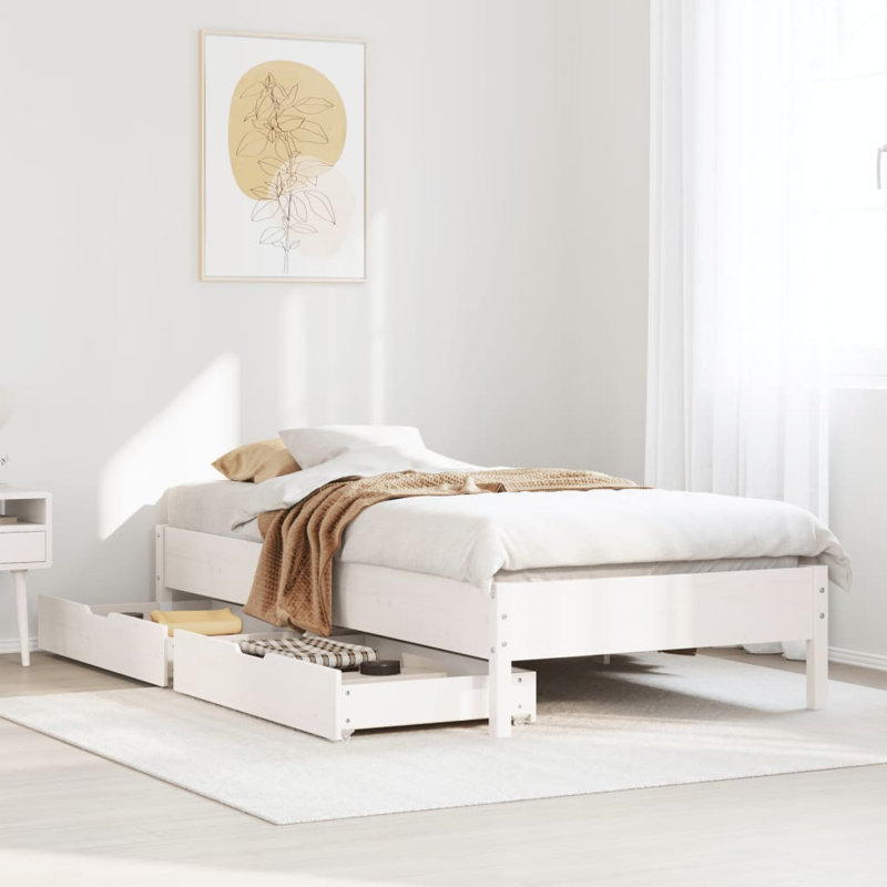 Chapelcrest Solid Wood Storage Bed, Single (3'), White