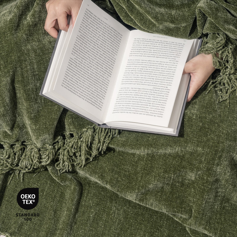 Soft Chenille Throw Blanket, 60" L x 50" W, Olive Green