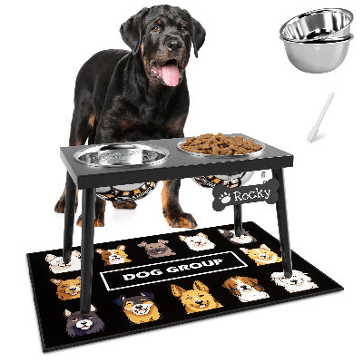 Height 10.8in Metal Raised Dog Bowl Stand for Large and Medium Dogs