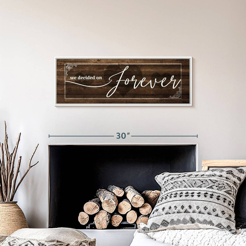 Plaque murale «Forever Love», Cadre flottant blanc, 28 po x 10 po