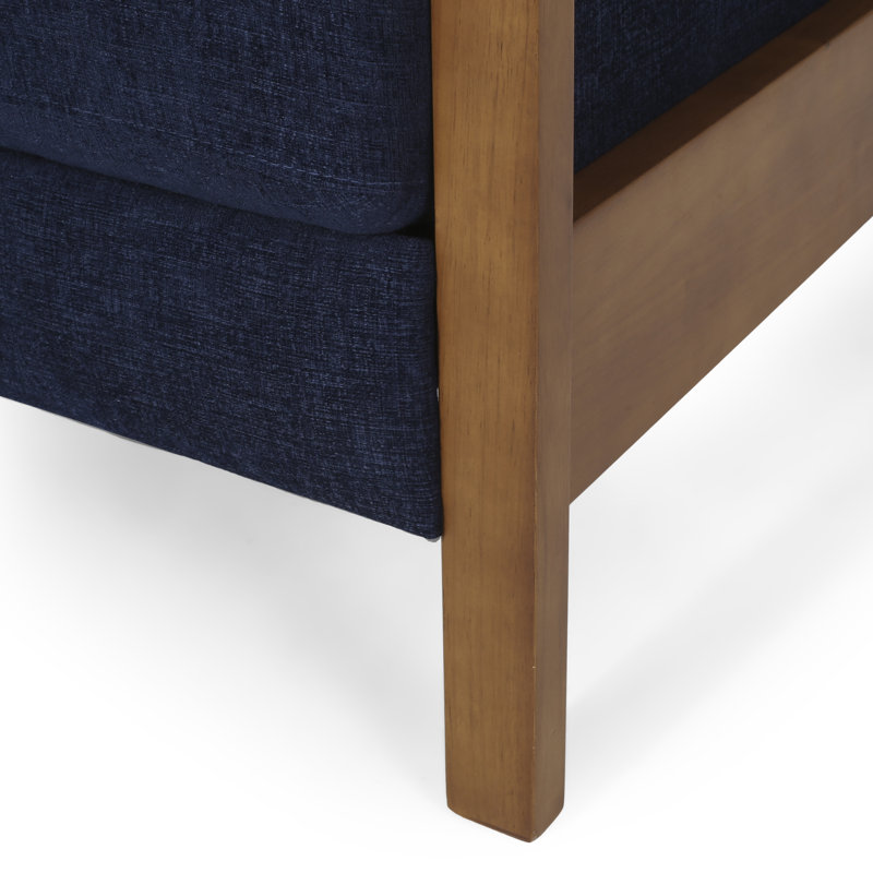Munro Manual Club Recliner 24.75'' Wide Wood Hand Manual Club Recliner   24.75” W x 35.00” D x 37.75” H , Dark Blue, Brown