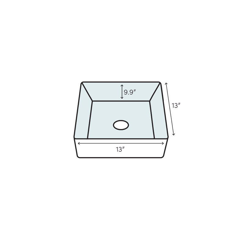 Barclay Sanders 13'' Resin Square Bathroom Sink, White Gloss