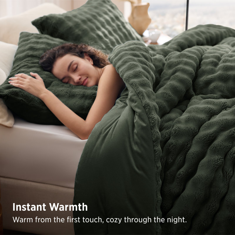 Bedsure Comforter Sets - 3-Piece, King, Dark Green