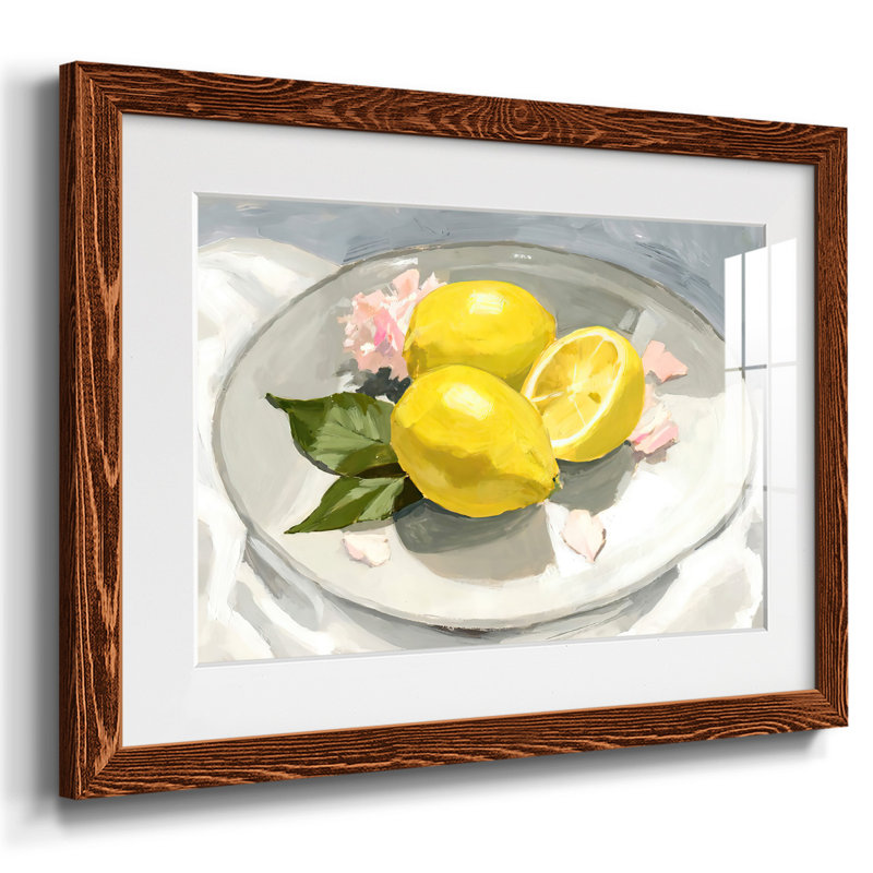 Citrons sur une assiette I, Érable, H 18 po x l 26 po x P 1,5 po