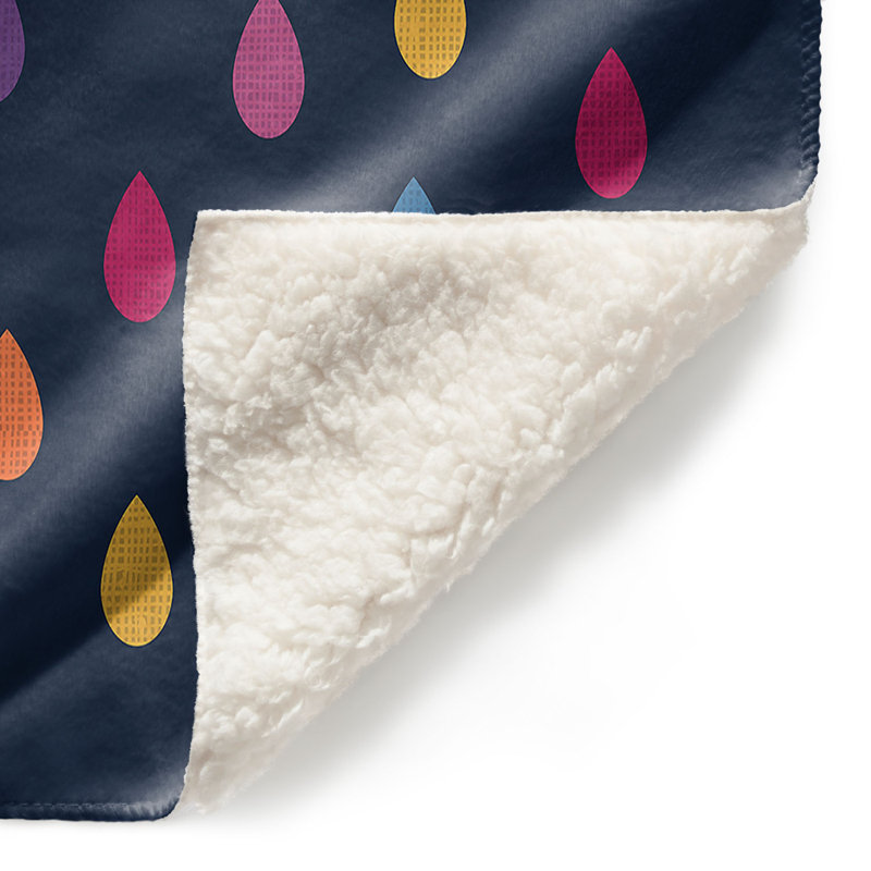 Couverture sherpae douce raindrops de chambre d’enfant polaire, l 51 po x L 60 po