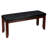 Mandi Dining Bench, Solid Wood & Tufted Black Faux Leather