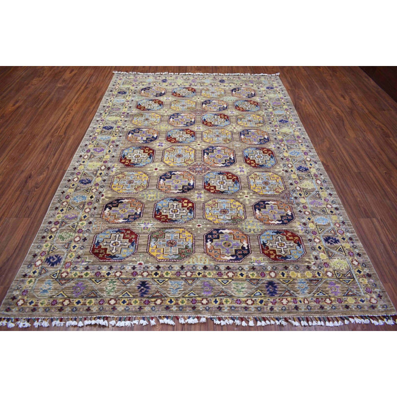 Transitional One-of-a-Kind Rectangle 6' X 9' Wool Area Rug Tan