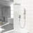 Wall Mounted Shower System, 10 Inch Square Rainfall Head, 26.18 Adjustable Slide Bar, - Scald Valve, Dual Function, Brushed Nickel Finish Easy To Clean Nozzle,