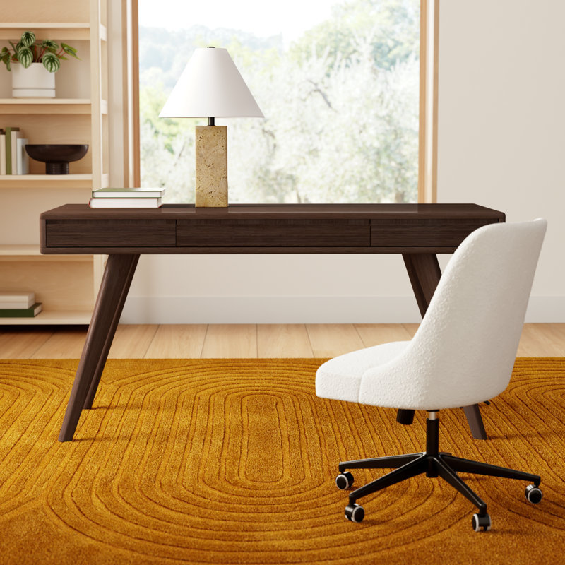 Lacey Solid Wood Writing Desk, Black Walnut