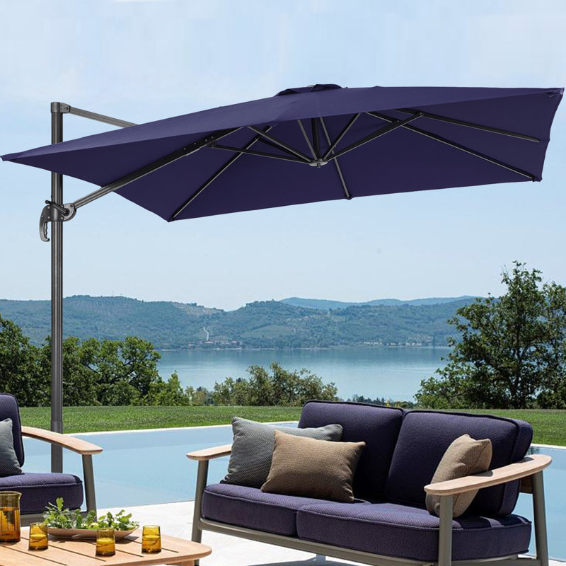Parasol carré en porte-à-faux 108 po Rikita, Bleu marine