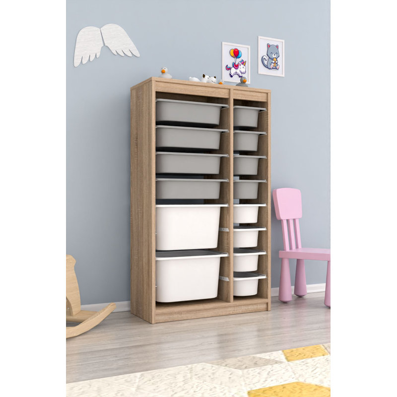 Armoire polyvalente moderne | 100% panneau de particules enduit de mélamine, épaisseur: 0,7 pouce | Comprend de nombreuses tablettes, des pieds en plastique et une conception murale | Parfait pour le bureau à domicile, le salon ou les solutions de rang