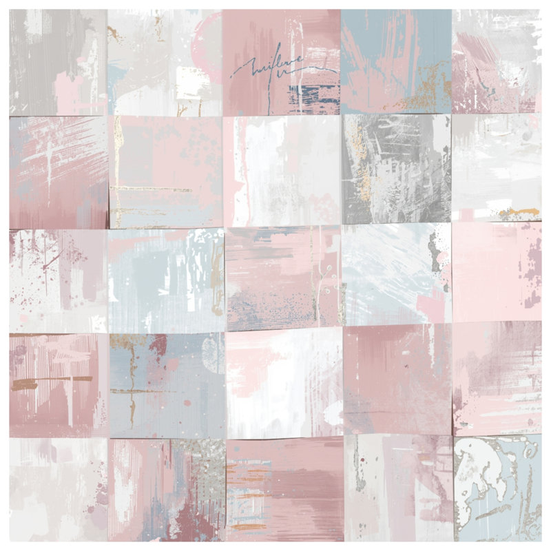 Rideaux pastel à motif patchwork abstrait, voilages et voilages patchwork - 1 panneau, 50 po x 92 po - 1 panneau, Transparent