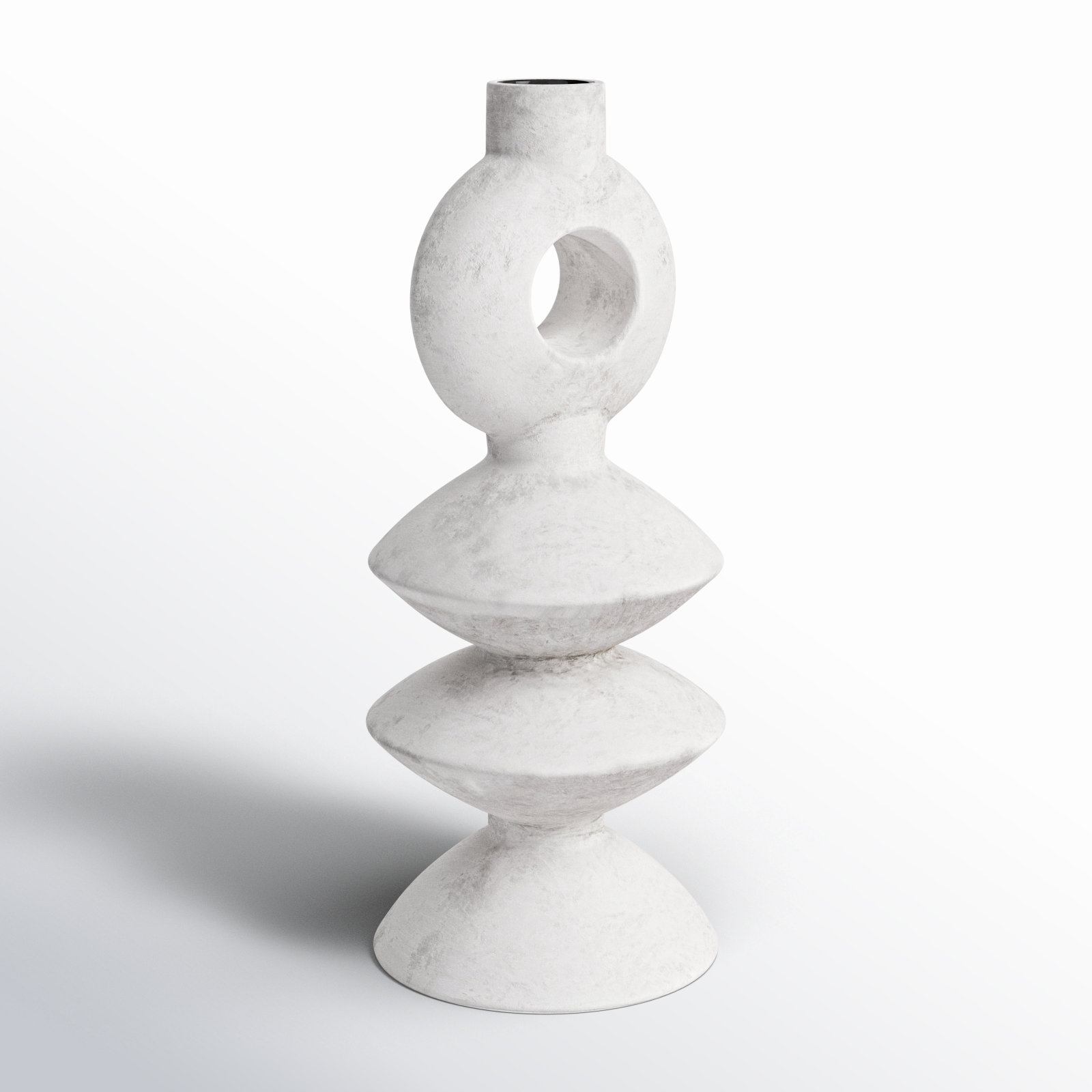 Fitzpatrick 16'' Ceramic Table Vase, Light Gray