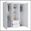 Armoire Bariloche, rangement multi-sections avec tringles de suspension, tablettes et 2 tiroirs-865715033